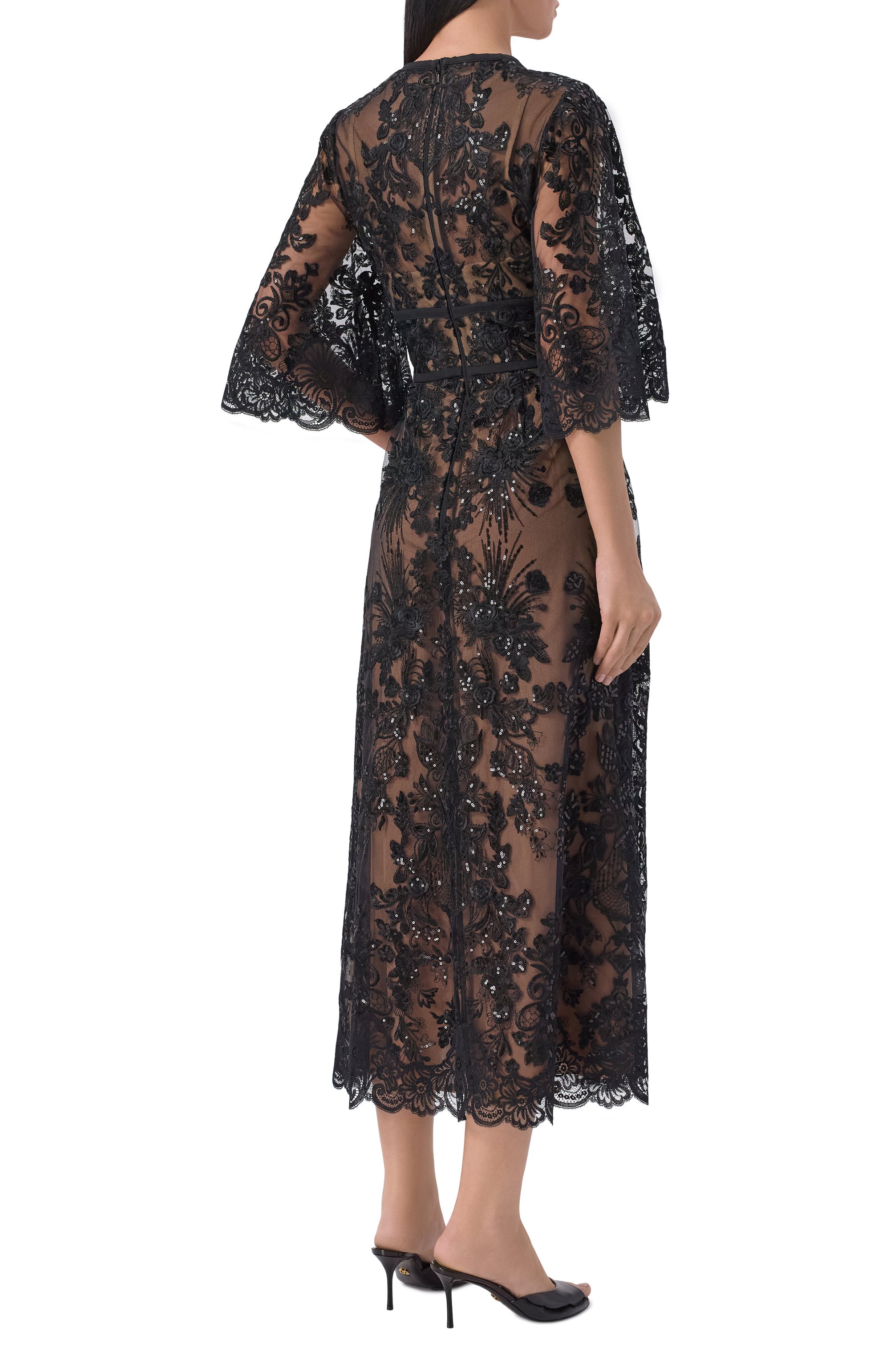 Платье из шелка и вискозы ELIE SAAB черного цвета по цене 557500 руб., арт. D1004NR26/TUL02, фото 3 Платье из шелка и вискозы ELIE SAAB, арт. D1004NR26/TUL02, фото 3
