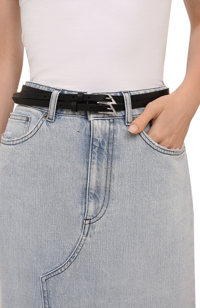 Кожаный ремень THE ATTICO черного цвета по цене 55600 руб., арт. 247WKE22, фото 2 Кожаный ремень THE ATTICO, арт. 247WKE22, фото 2