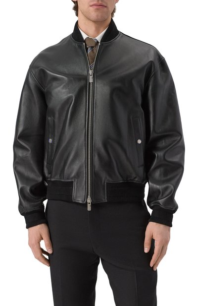 Кожаный бомбер BURBERRY, арт. 8091757, фото 3