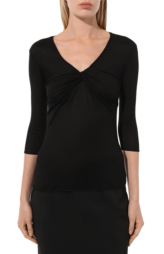 Топ из шелка и вискозы Giorgio Armani 6DAM51/AJHWZ Чёрный  6DAM51/AJHWZ Фото 3