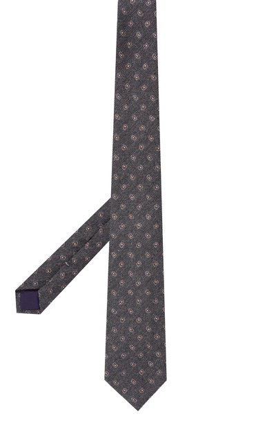 Галстук из шерсти и шелка CORNELIANI темно-серого цвета по цене 23600 руб., арт. 28U302/2A20328, фото 3 Галстук из шерсти и шелка CORNELIANI, арт. 28U302/2A20328, фото 3