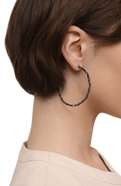 Женские серьги secret garden CAVIAR JEWELLERY черного цвета, арт. SG005B | Фото 2 (Нос: Не проставлено; Региональные ограничения белый список (Axapta Mercury): Не проставлено; Материал: Металл)