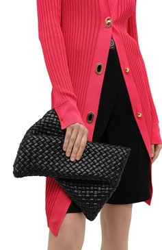 Женский �клатч bv crisscross BOTTEGA VENETA черного цвета, арт. 640678/V01D1 | Фото 2 (Случай: Вечерний; Размер: medium; Материал: Натуральная кожа; Региональные ограничения белый список (Axapta Mercury): RU; Материал сплава: Проставлено; Женское Кросс-КТ: Клатч-клатчи; Драгоценные камни: Проставлено)