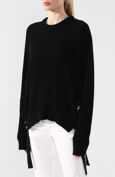 Хлопковый пуловер HELMUT LANG черного цвета по цене 42950 руб., арт. I09HW717, фото 3 Хлопковый пуловер HELMUT LANG, арт. I09HW717, фото 3