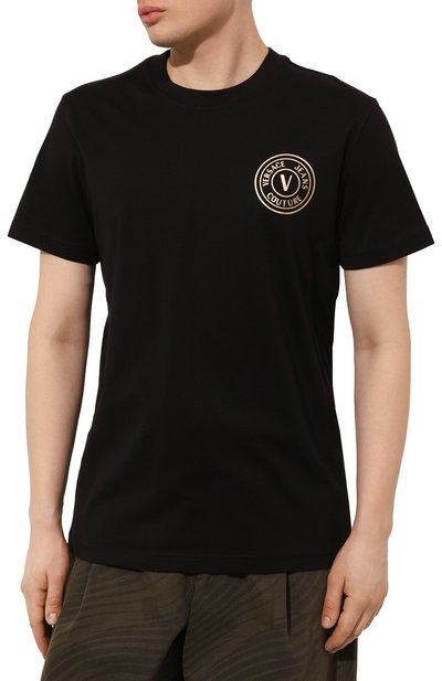 Хлопковая футболка VERSACE JEANS COUTURE, арт. 76GAHT02/CJ00T, фото 3