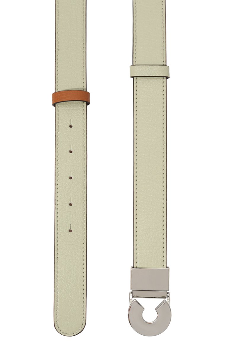 Женский двусторонний ремень COCCINELLE светло-зеленого цвета, арт. E3 Q49 11 26 01 | Фото 4 (Материал: Натуральная кожа; Материал сплава: Проставлено; Нос: Не проставлено)
