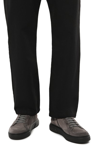 Замшевые кеды BLU BARRETT серого цвета по цене 49600 руб., арт. PHAN-11475.27, фото 3 Замшевые кеды BLU BARRETT, арт. PHAN-11475.27, фото 3