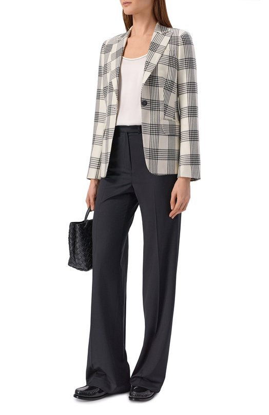 Жакет из шерсти и кашемира Kiton D15510K0948G Чёрно-белый  D15510K0948G Фото 2