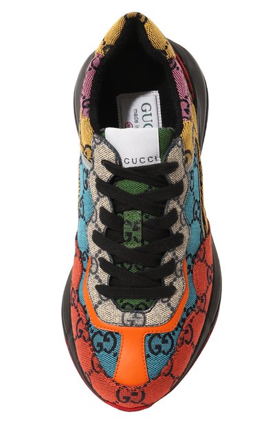Текстильные кроссовки rhyton multicolor GUCCI, арт. 663681 2UZK0, фото 4