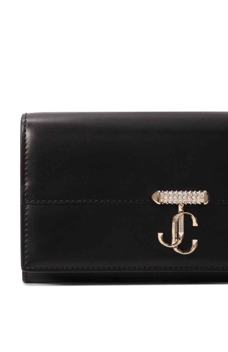 Женский клатч avenue JIMMY CHOO черного цвета, арт. AVENUE WALLET/CHAIN/RAM | Фото 3 (Материал: Натуральная кожа; Размер: mini; Женское Кросс-КТ: Вечерняя сумка, Клатч-клатчи)