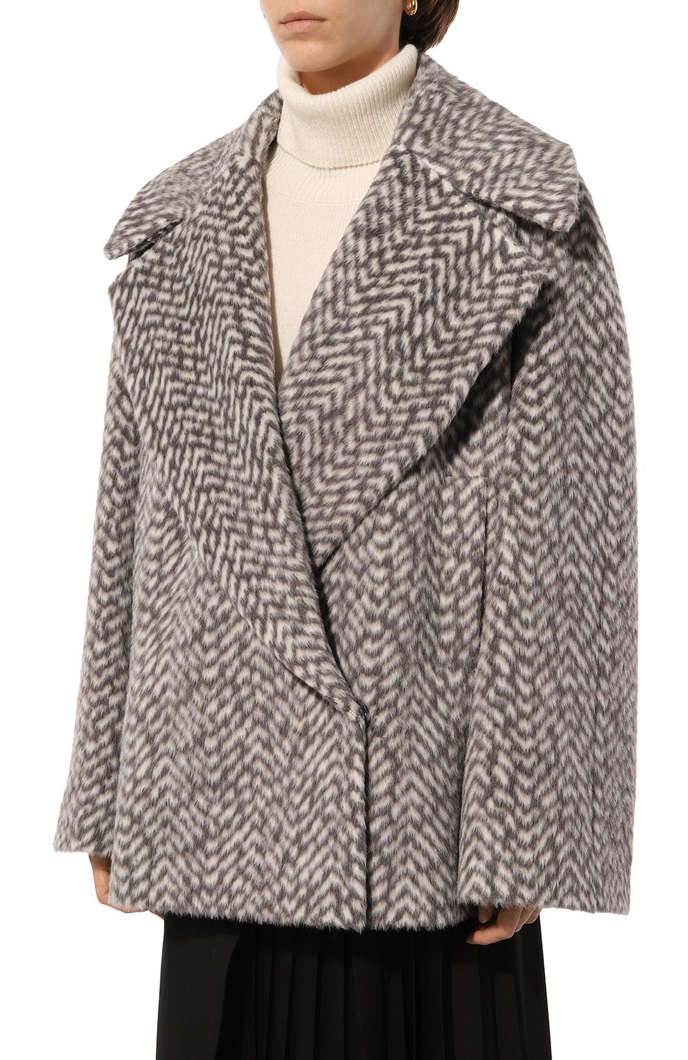 Шерстяное полупальто FREEAGE серого цвета по цене 242000 руб., арт. WW25.CT018.2560.901, фото 3 Шерстяное полупальто FREEAGE, арт. WW25.CT018.2560.901, фото 3