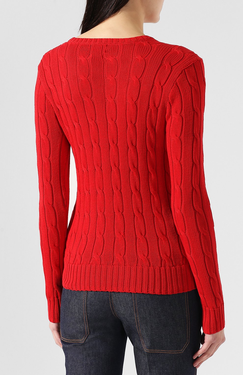 Хлопковый пуловер POLO RALPH LAUREN красного цвета по цене 19650 руб., арт. 211580008/0S191C09, фото 4 Хлопковый пуловер POLO RALPH LAUREN, арт. 211580008/0S191C09, фото 4