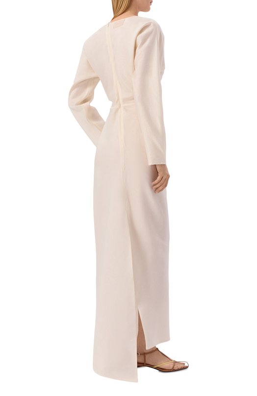 Платье из хлопка и шелка Ruban RSS26-10.1.52.10 Кремовый  RSS26-10.1.52.10 Фото 3