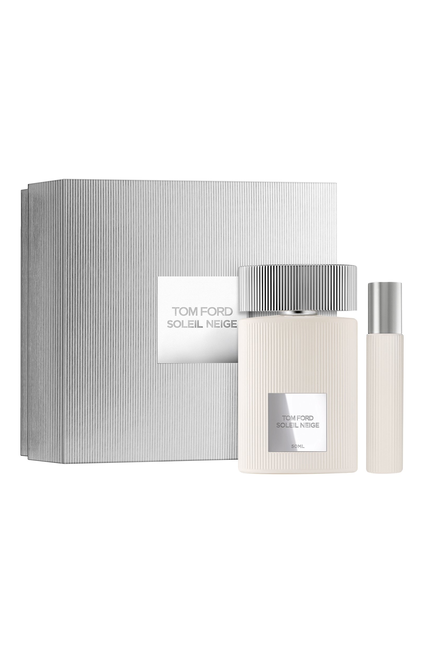 Набор soleil neige eau de parfum set with travel spray (50+10ml) TOM FORD бесцветного цвета по цене 21800 руб., арт. T5PZ-01, фото 1 Набор soleil neige eau de parfum set with travel spray (50+10ml) TOM FORD, арт. T5PZ-01, фото 1