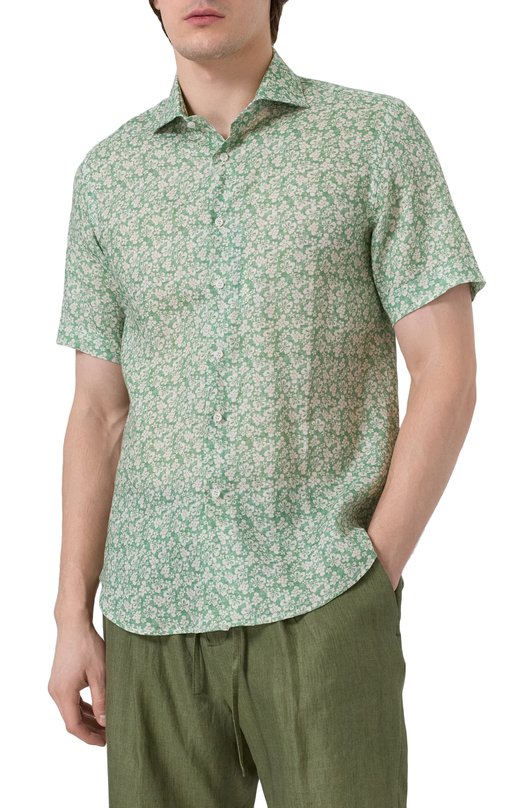 Льняная рубашка Fefe` LINEN SHIRT/CLX075VAR07 Зелёный  LINEN SHIRT/CLX075VAR07 Фото 3