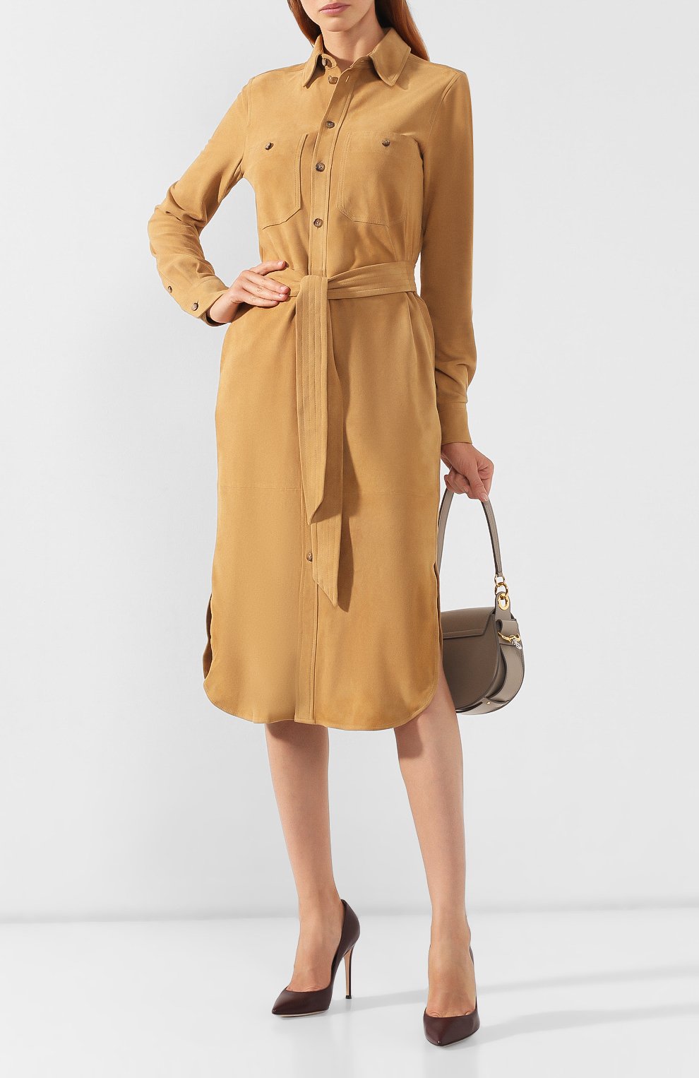 Замшевое платье POLO RALPH LAUREN, арт. 211753204, фото 2