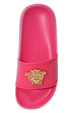 Женские шлепанцы VERSACE фуксия цвета, арт. 1009461/DG0M8 | Фото 4 (Подошва: Платформа; Материал сплава: Проставлено; Драгоценные камни: Проставлено; Материал внешний: Резина)