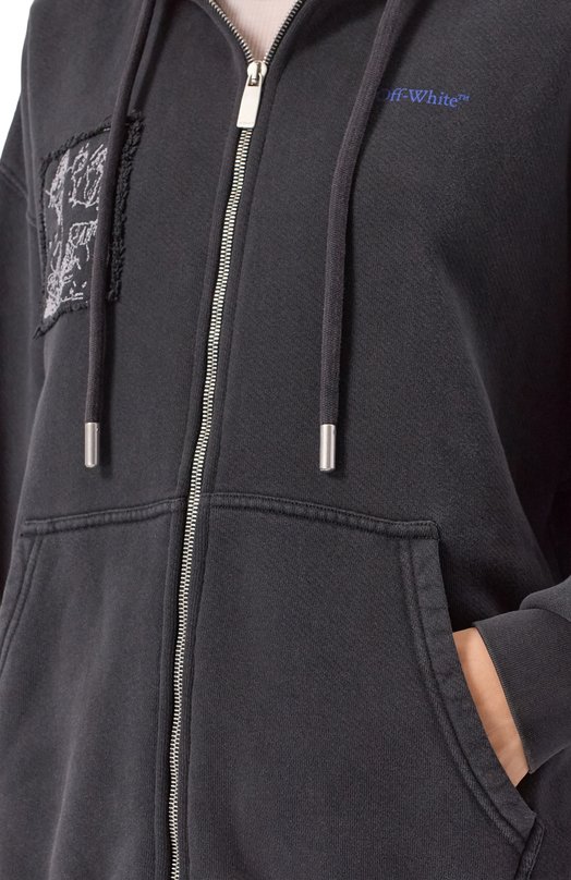 Хлопковая толстовка Off-White 0WBE009F25FLE001 Серый  0WBE009F25FLE001 Фото 5