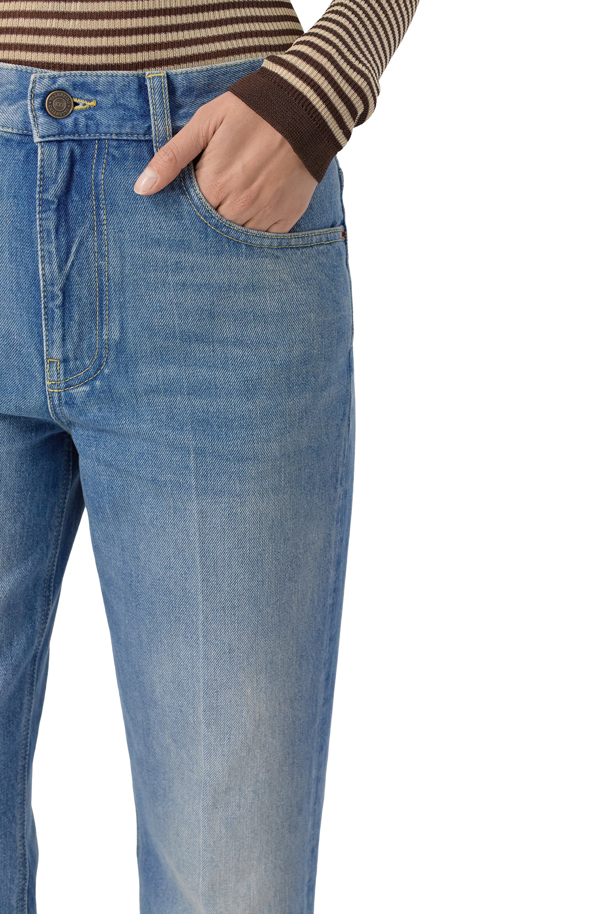 Джинсы VALENTINO голубого цвета по цене 131500 руб., арт. 7B3DD20G9HC, фото 5 Джинсы VALENTINO, арт. 7B3DD20G9HC, фото 5