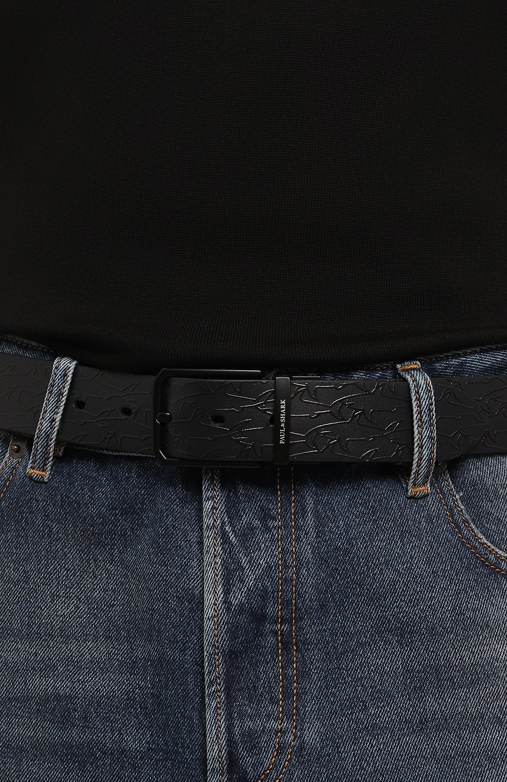 Кожаный ремень PAUL&SHARK темно-синего цвета по цене 20950 руб., арт. 13316005, фото 2 Кожаный ремень PAUL&SHARK, арт. 13316005, фото 2