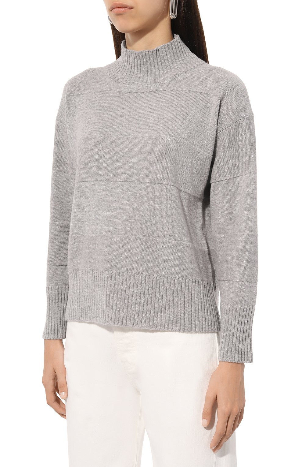 Пуловер из шерсти и шелка PANICALE серого цвета по цене 51450 руб., арт. D350389CL, фото 3 Пуловер из шерсти и шелка PANICALE, арт. D350389CL, фото 3