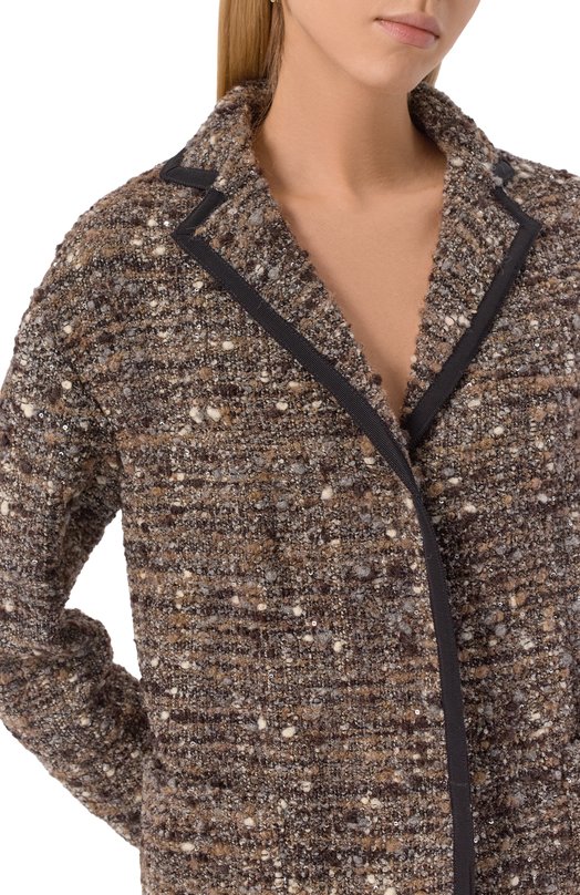 Шерстяной жакет Giambattista Valli 25FWSVCA8016/77GR0 Коричневый  25FWSVCA8016/77GR0 Фото 5