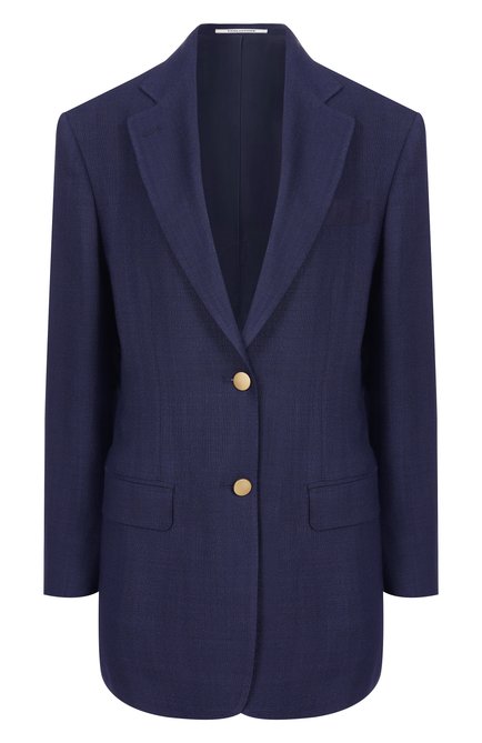 Женский жакет из вискозы TAGLIATORE 0205 темно-синего цвета, арт. J-CECILY12B/340159 | Фото 1 (Драгоценные камни: Проставлено; Рукава: Длинные; Материал сплава: Проставлено; Материал внешний: Вискоза; Длина (для топов): Удлиненные)