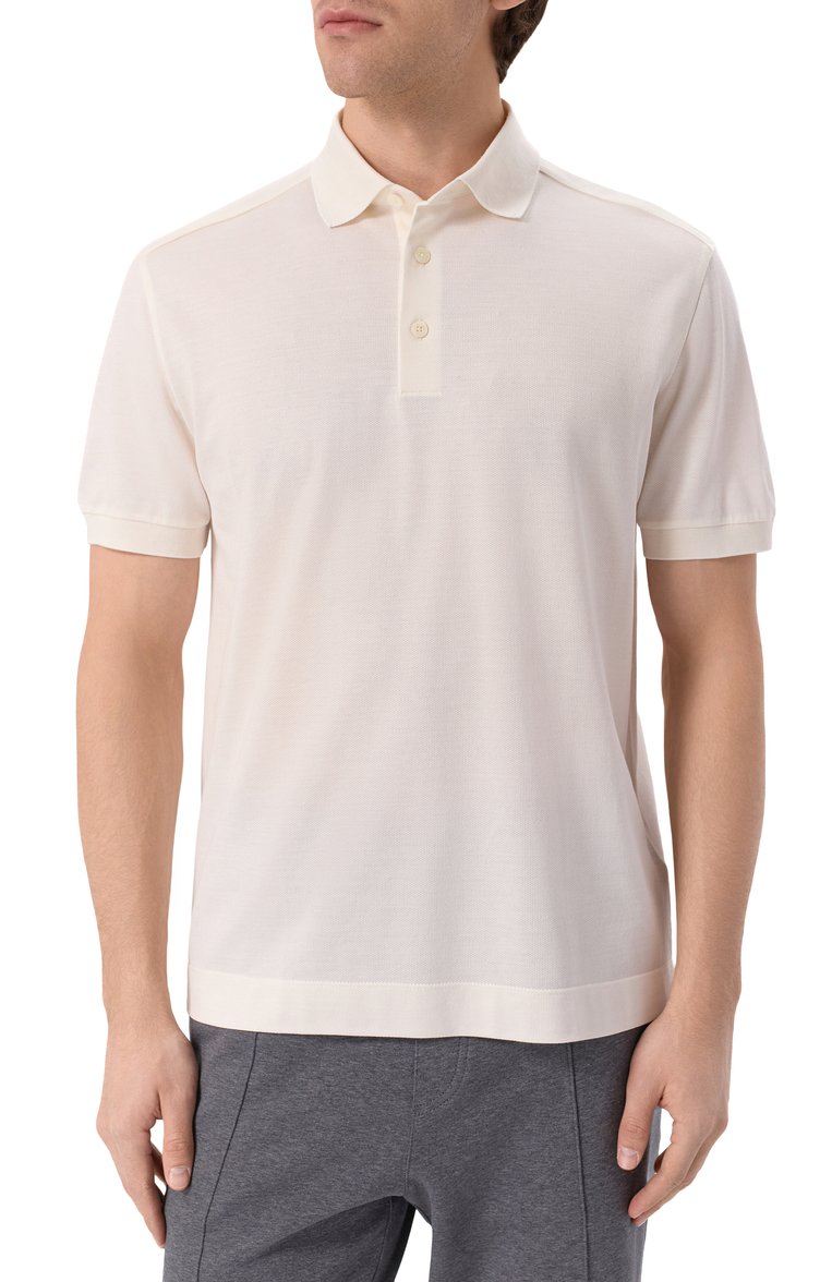 Поло из хлопка и шелка ZEGNA, арт. F786/UF341A9, фото 1