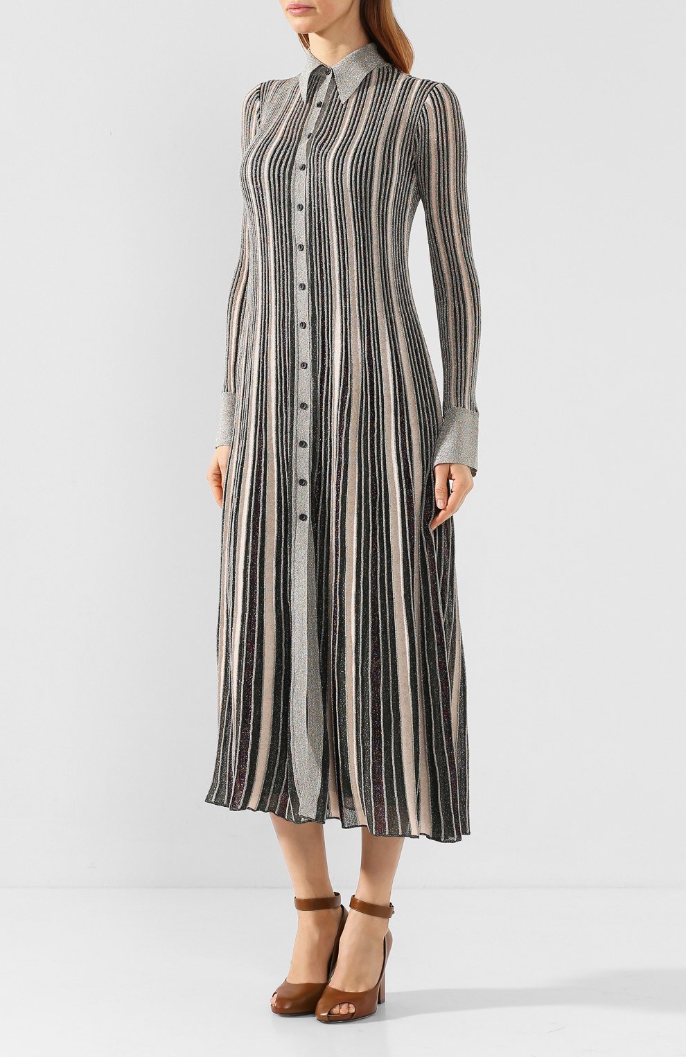 Платье-миди M MISSONI серебряного цвета по цене 99500 руб., арт. 2DG00316/2K004P, фото 3 Платье-миди M MISSONI, арт. 2DG00316/2K004P, фото 3