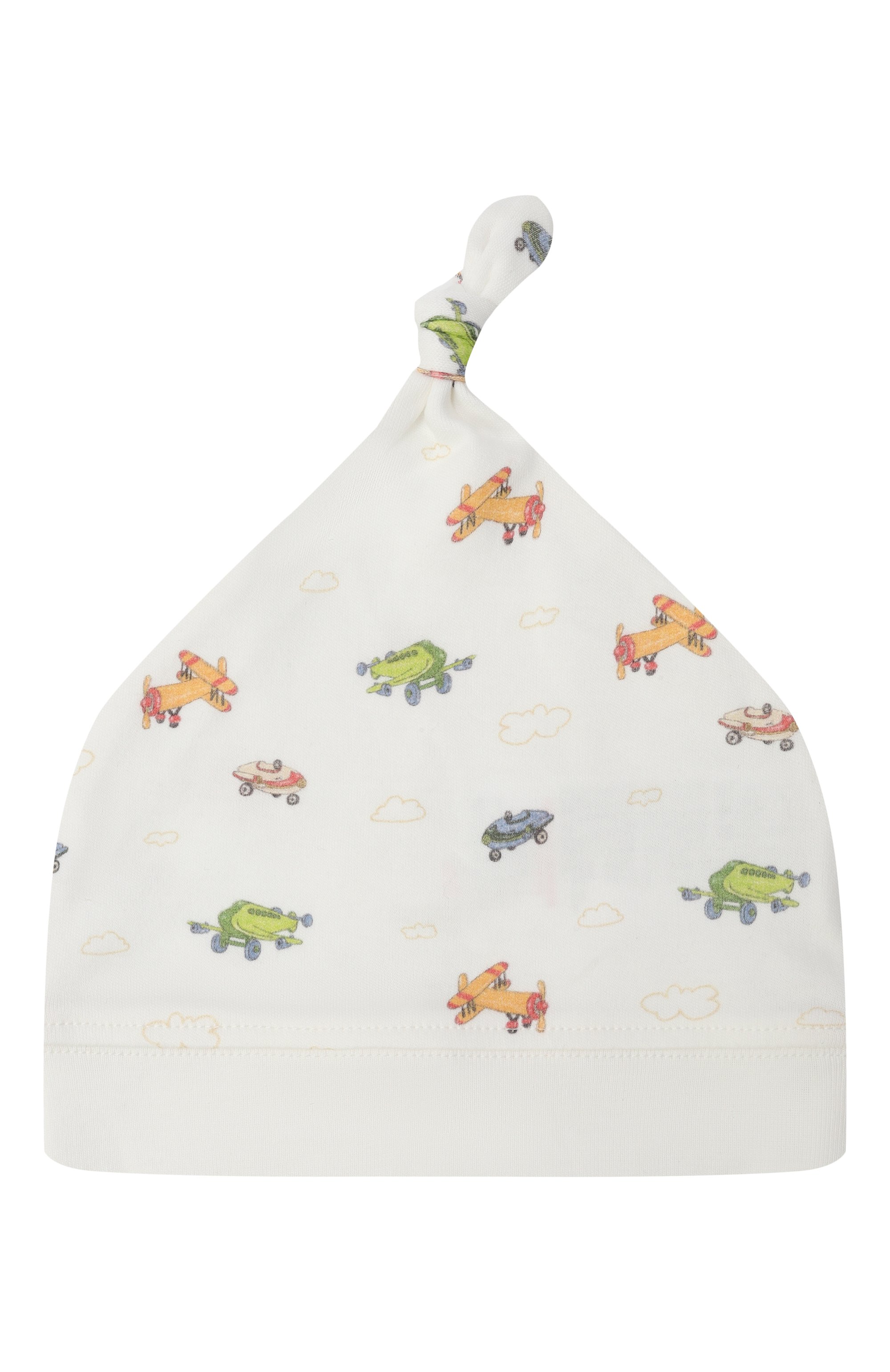 Хлопковая шапка BABYBU молочного цвета по цене 1520 руб., арт. BI-E1011ES, фото 2 Хлопковая шапка BABYBU, арт. BI-E1011ES, фото 2