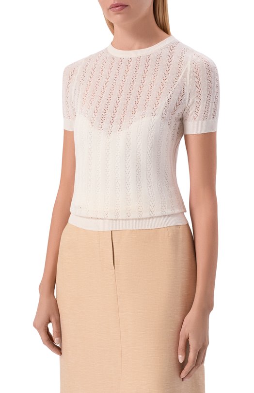 Пуловер из шелка и хлопка MVST M26.CSW.K431/G0NG Кремовый  M26.CSW.K431/G0NG Фото 3