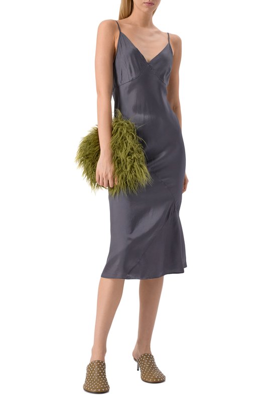 Атласное платье Dries Van Noten 251-011000-1427 Серый  251-011000-1427 Фото 2