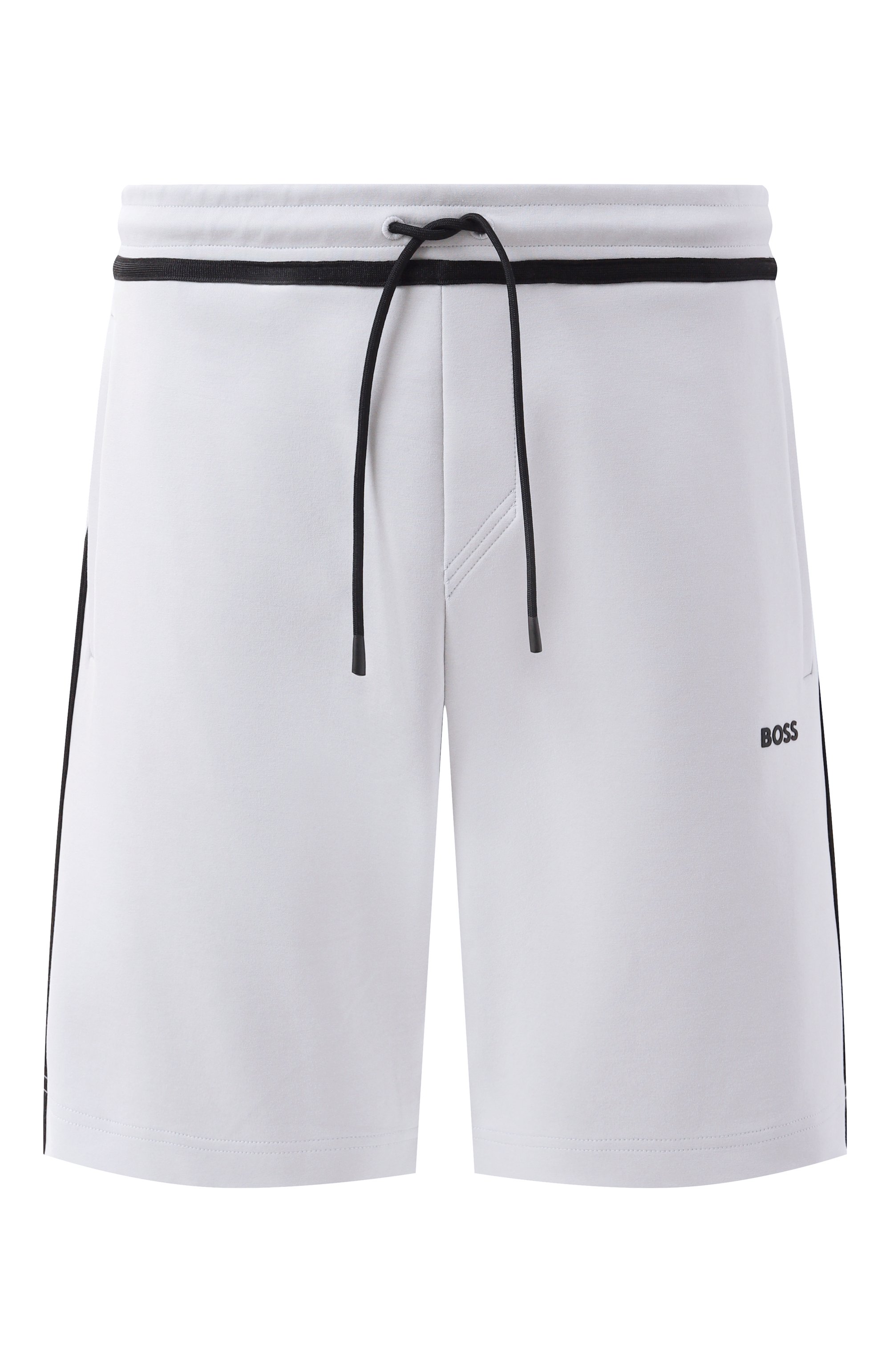 Хлопковые шорты BOSS GREEN светло-серого цвета по цене 17950 руб., арт. 50530051, фото 1 Хлопковые шорты BOSS GREEN, арт. 50530051, фото 1