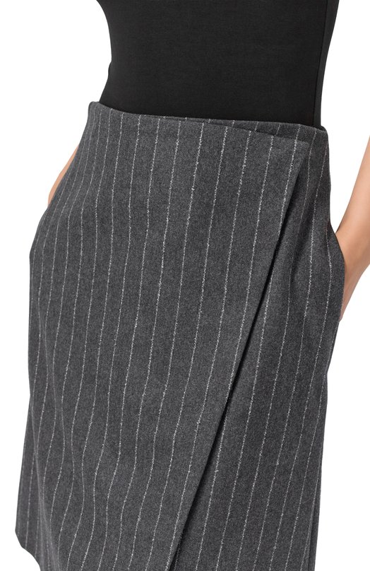 Юбка из шерсти и кашемира Loulou de Saison MAS0N Серый  MAS0N Фото 5