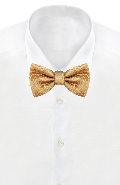 Шелковый галстук-бабочка DOLCE & GABBANA золотого цвета по цене 21850 руб., арт. GR053E/HJMCA, фото 2 Шелковый галстук-бабочка DOLCE & GABBANA, арт. GR053E/HJMCA, фото 2