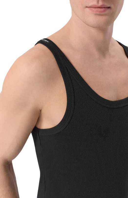 Хлопковая майка Dolce & Gabbana M8C19J/0UAIJ Чёрный  M8C19J/0UAIJ Фото 5