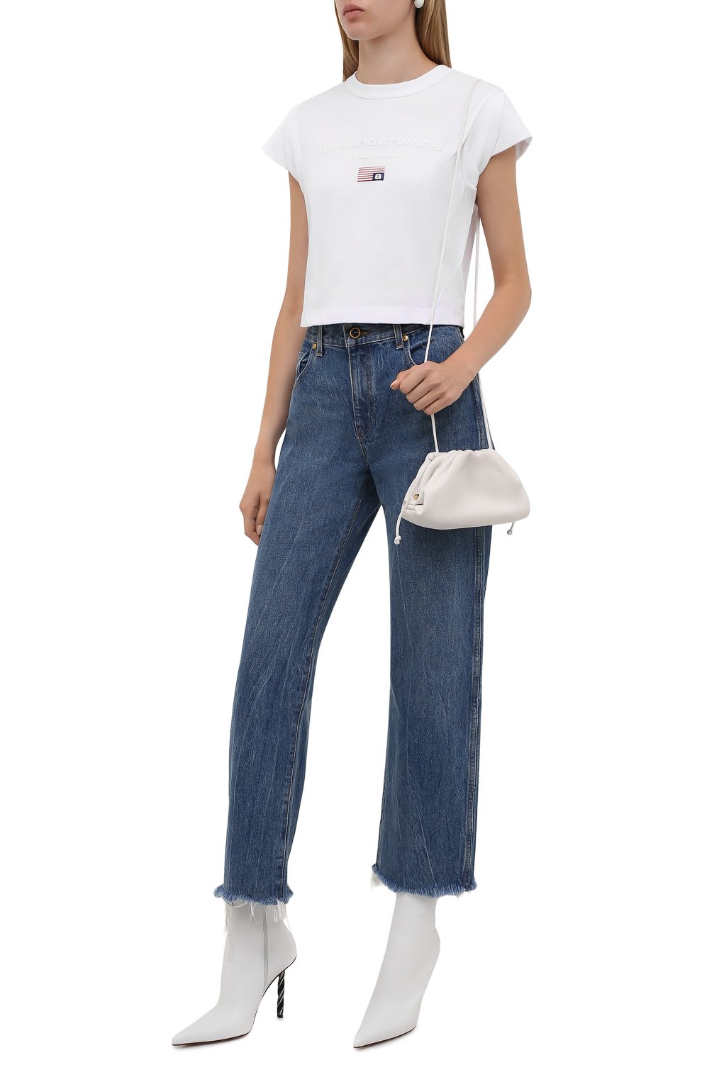 Хлопковая футболка ALEXANDER WANG белого цвета по цене 31950 руб., арт. 1CC3211495, фото 2 Хлопковая футболка ALEXANDER WANG, арт. 1CC3211495, фото 2