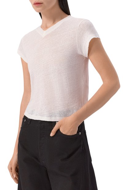 Льняной топ IRO белого цвета по цене 18950 руб., арт. WM19SYBEL, фото 3 Льняной топ IRO, арт. WM19SYBEL, фото 3