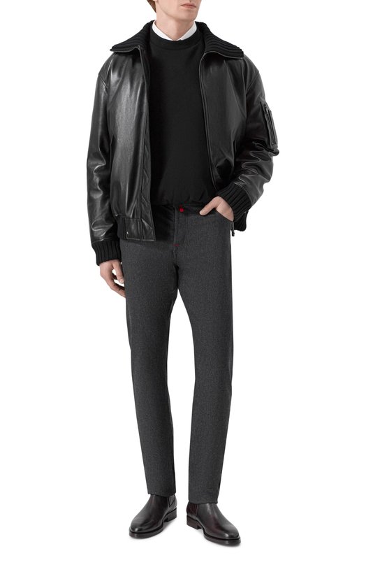 Кожаный бомбер MVST M25.1PM.0004*/BIG SIZE/PL0NGE Чёрный  M25.1PM.0004*/BIG SIZE/PL0NGE Фото 2