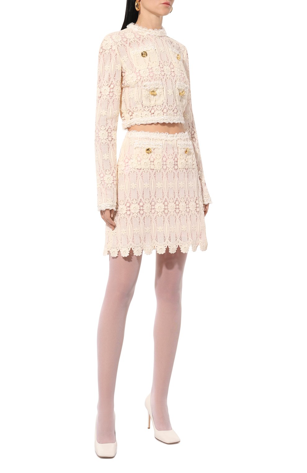 Хлопковая юбка GIAMBATTISTA VALLI кремового цвета по цене 324500 руб., арт. 24FWPVCA2032-17LUS, фото 2 Хлопковая юбка GIAMBATTISTA VALLI, арт. 24FWPVCA2032-17LUS, фото 2