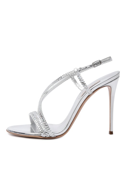 Текстильные босоножки Josephine Julia 100 Casadei 1L438B1001/C2952 Серебряный  1L438B1001/C2952 Фото 4