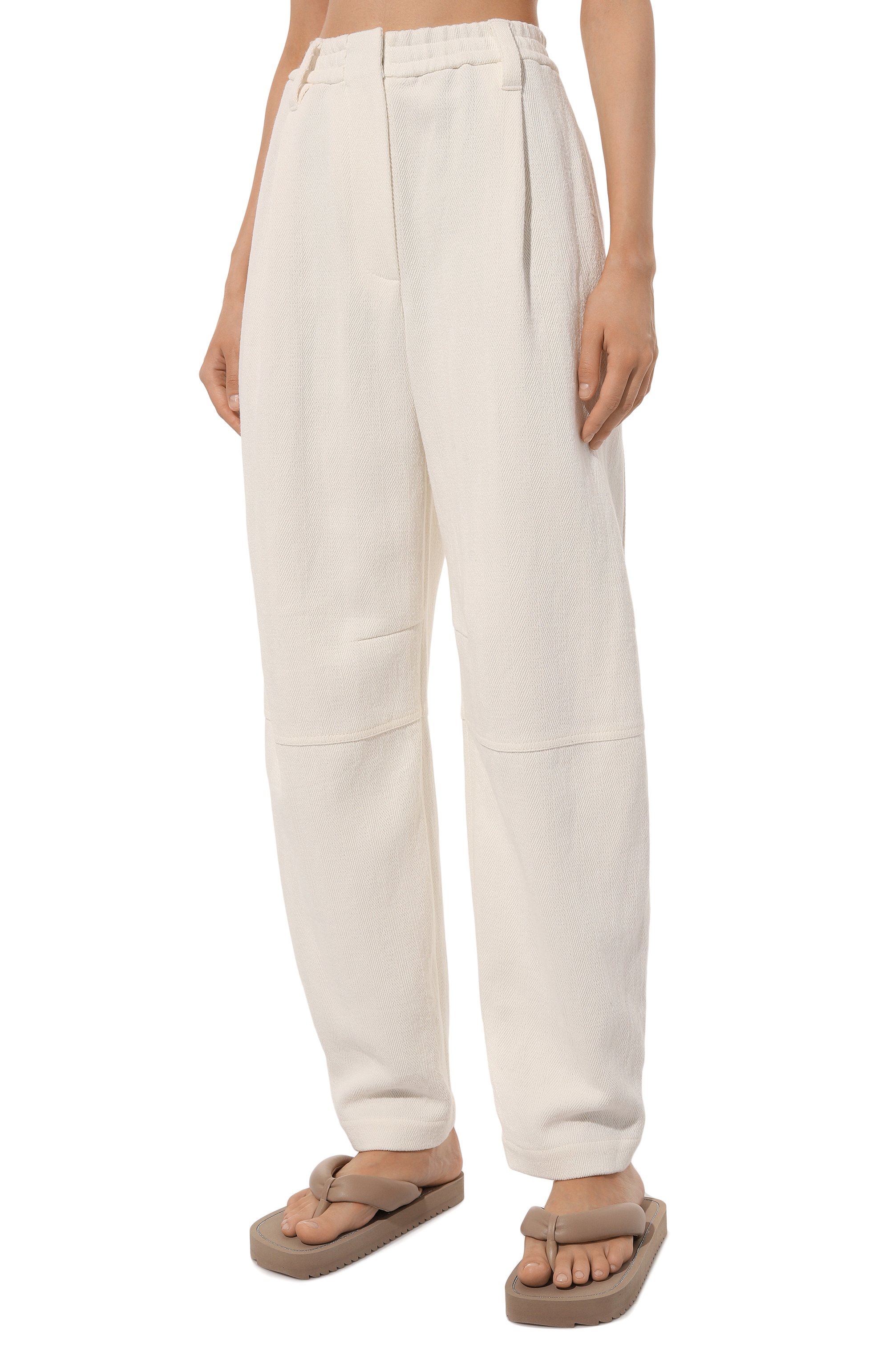 Брюки из хлопка и льна BRUNELLO CUCINELLI, арт. MH571P8528, фото 3