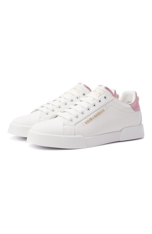 Кожаные кеды Portofino Dolce & Gabbana CK2329/AN298 Белый CK2329/AN298