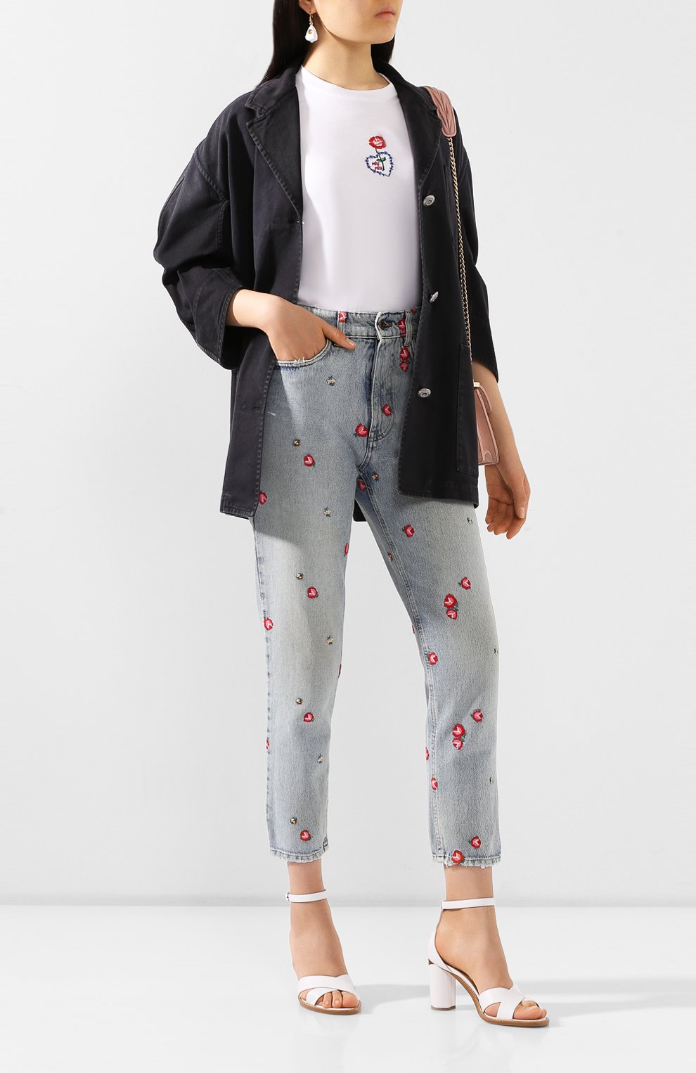 Хлопковая футболка MIU MIU белого цвета по цене 33500 руб., арт. MJN180-1V6F-F0009, фото 2 Хлопковая футболка MIU MIU, арт. MJN180-1V6F-F0009, фото 2