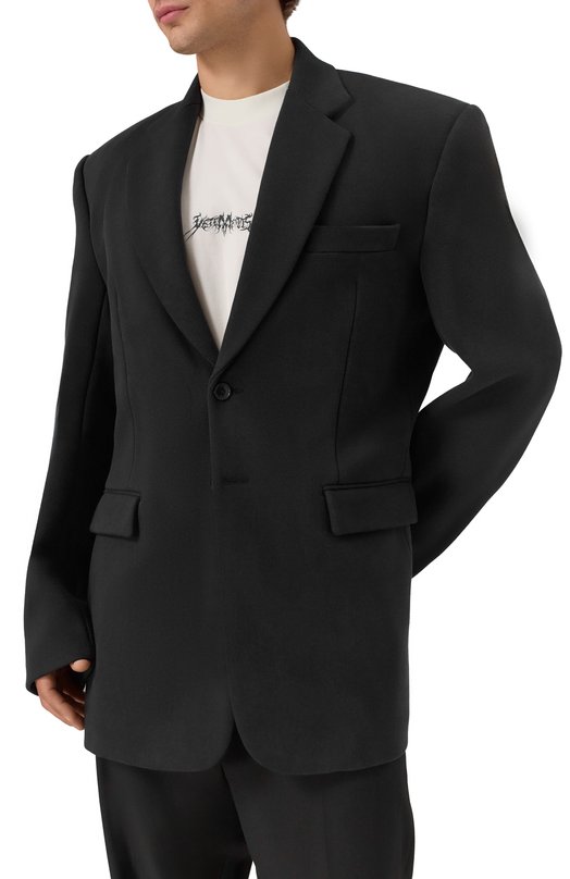 Хлопковый пиджак VETEMENTS UA53JA550B/1606 HEAVY M0LLET0N Чёрный  UA53JA550B/1606 HEAVY M0LLET0N Фото 5