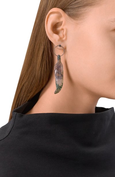 Серьги перо кецаля MIDGARD PARIS разноцветного цвета по цене 17000 руб., арт. 5828BS, фото 3 Серьги перо кецаля MIDGARD PARIS, арт. 5828BS, фото 3