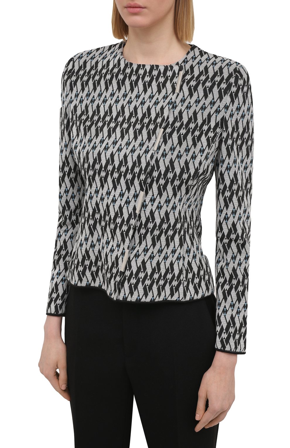Жакет из вискозы GIORGIO ARMANI серого цвета по цене 223500 руб., арт. 3KAG56/AJWIZ, фото 3 Жакет из вискозы GIORGIO ARMANI, арт. 3KAG56/AJWIZ, фото 3