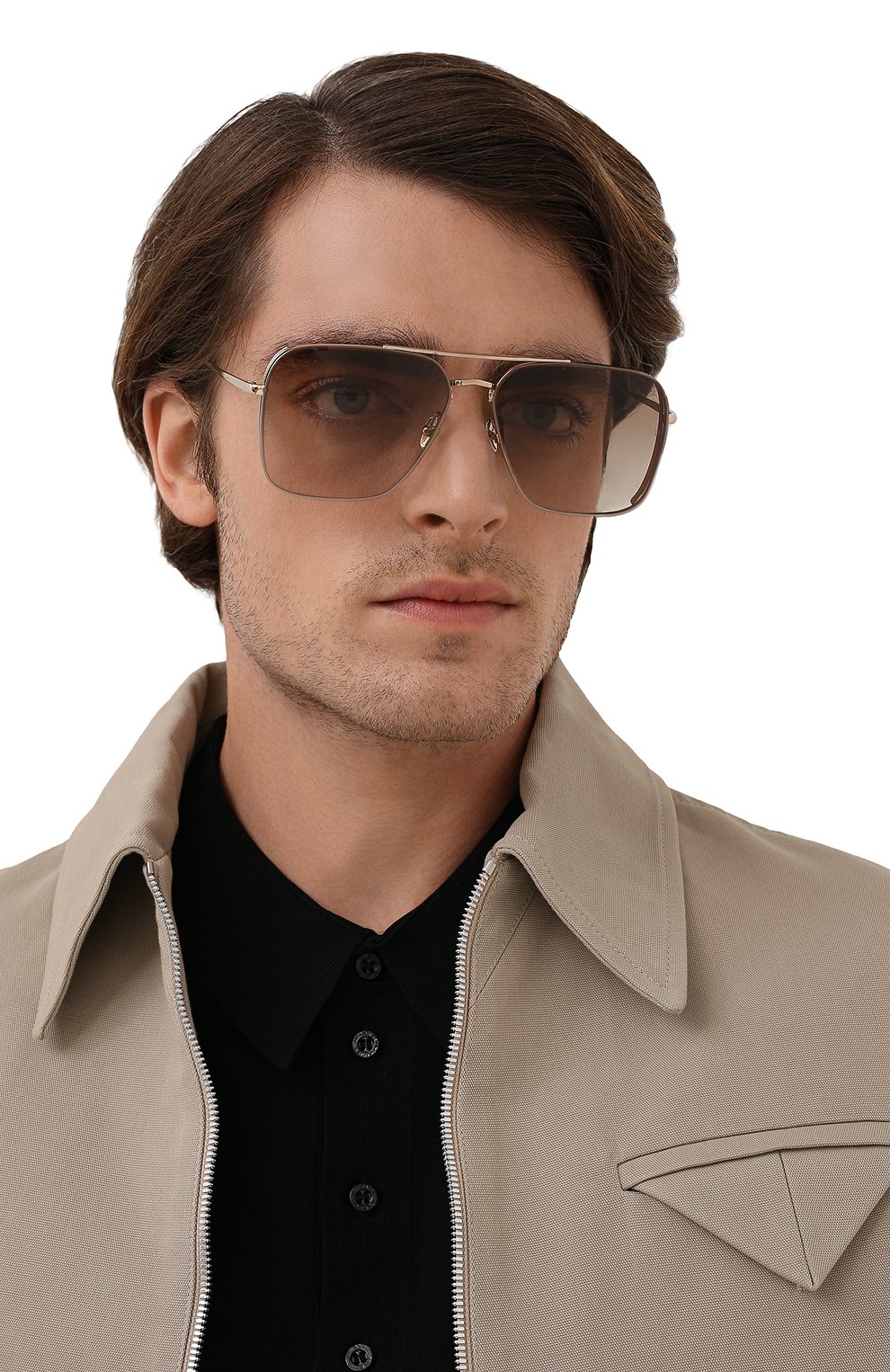 Солнцезащитные очки LINDA FARROW золотого цвета по цене 79100 руб., арт. LFL1122C4 SUN, фото 3 Солнцезащитные очки LINDA FARROW, арт. LFL1122C4 SUN, фото 3