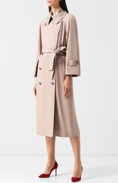 Однотонное двубортное пальто с поясом GIORGIO ARMANI, арт. 8WH0L00C/T009V, фото 3