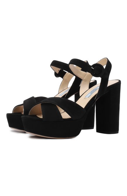 Женские замшевые босоножки PRADA, арт. 1XP63A-008-F0002